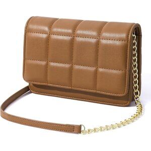 ✨Women Brown Small Trendy Leather Crossbody Wallet Chain Shoulder Evening Bag